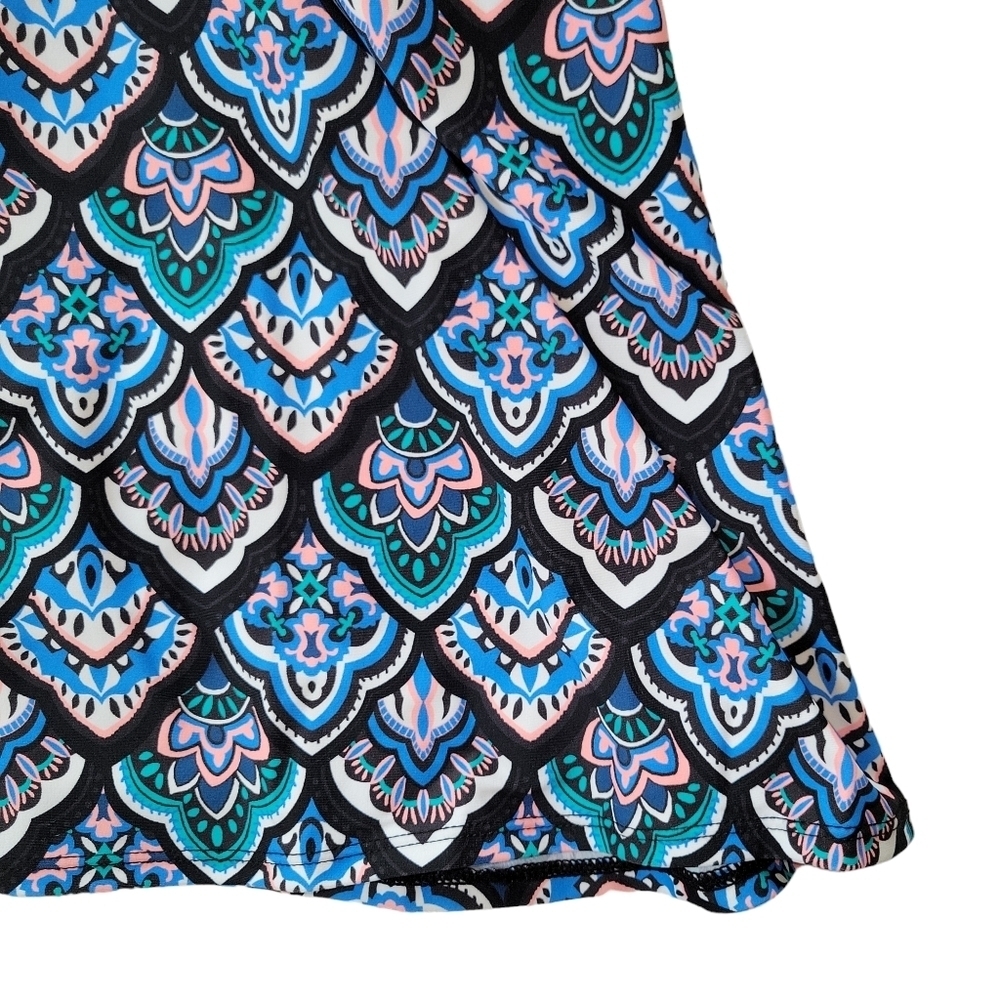 Island Escape NWT Flowy Scorpio Blue Multicolor Print Tankini Women's Size 8 - Picture 12 of 15